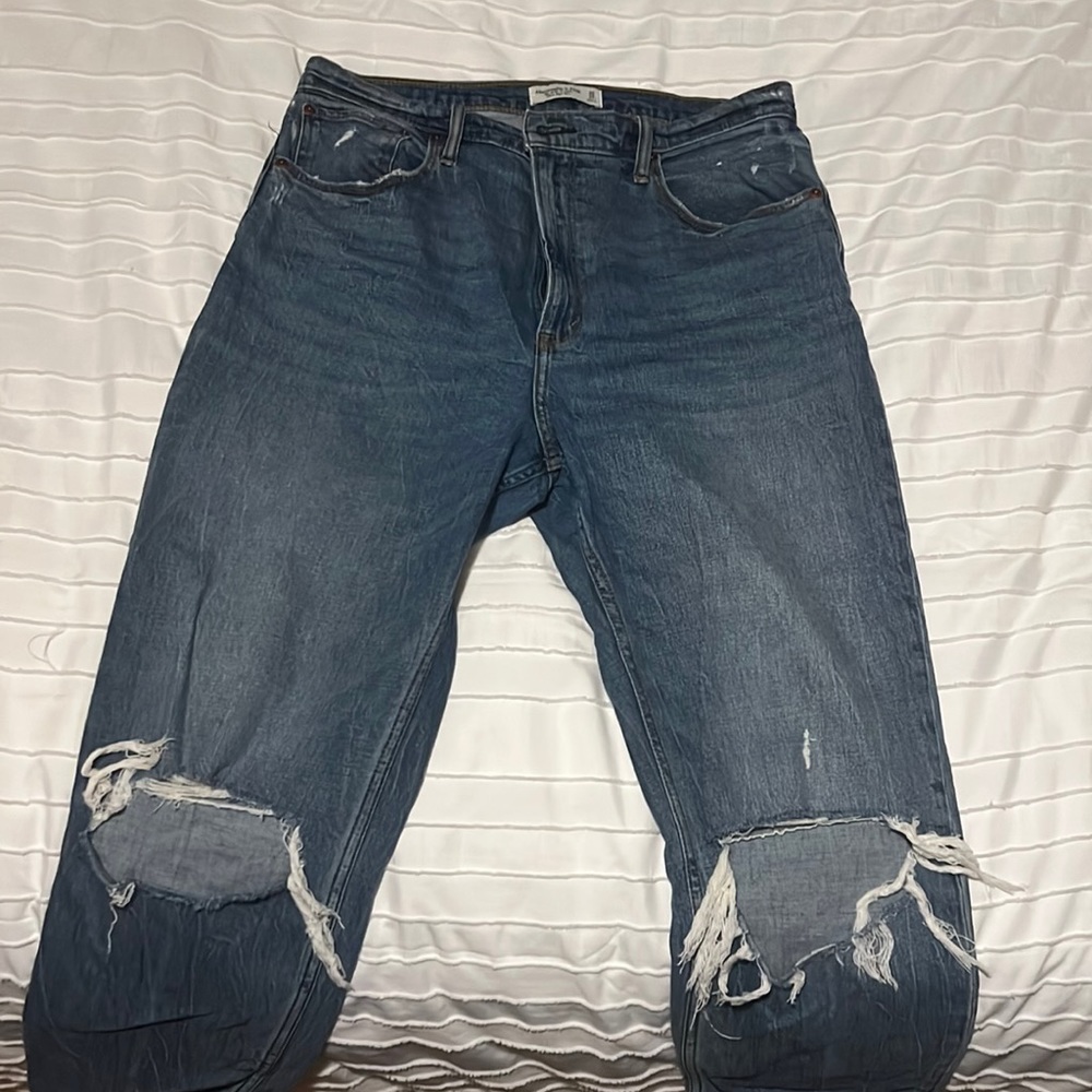 Abercrombie ankle straight high rise jean